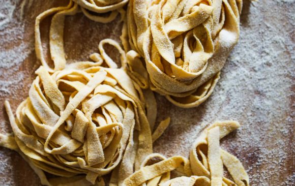 Our homemade fettuccine with lobster